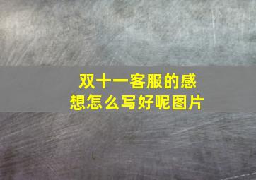 双十一客服的感想怎么写好呢图片