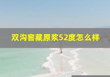 双沟窖藏原浆52度怎么样