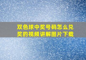 双色球中奖号码怎么兑奖的视频讲解图片下载