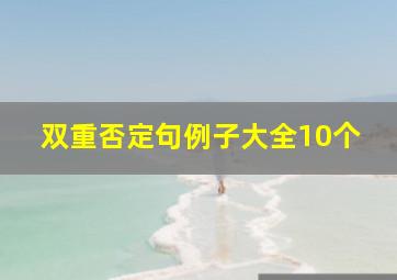 双重否定句例子大全10个