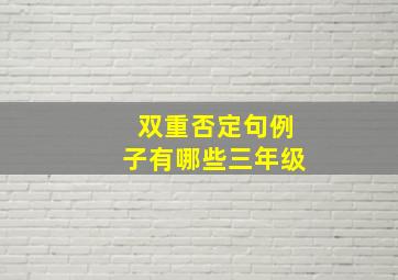 双重否定句例子有哪些三年级