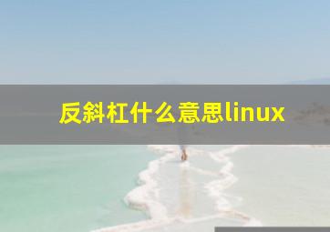 反斜杠什么意思linux