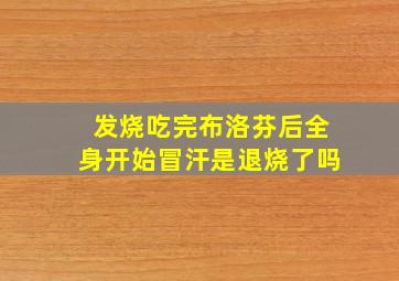 发烧吃完布洛芬后全身开始冒汗是退烧了吗