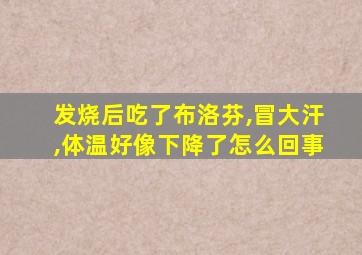 发烧后吃了布洛芬,冒大汗,体温好像下降了怎么回事