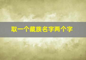 取一个藏族名字两个字