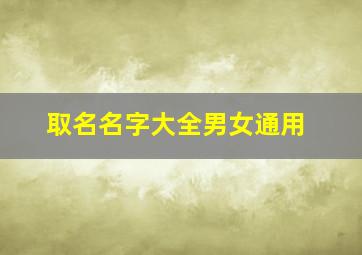 取名名字大全男女通用