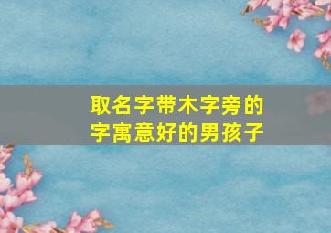 取名字带木字旁的字寓意好的男孩子