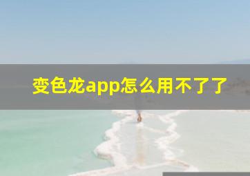 变色龙app怎么用不了了