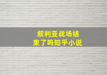 叙利亚战场结束了吗知乎小说