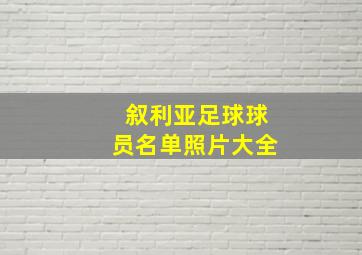 叙利亚足球球员名单照片大全