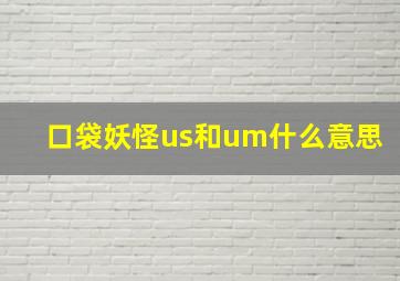 口袋妖怪us和um什么意思