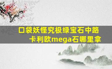 口袋妖怪究极绿宝石中路卡利欧mega石哪里拿