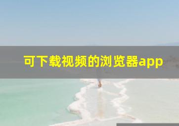 可下载视频的浏览器app