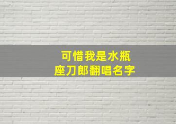 可惜我是水瓶座刀郎翻唱名字