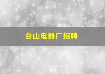 台山电器厂招聘