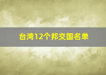 台湾12个邦交国名单