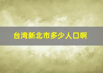 台湾新北市多少人口啊