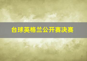 台球英格兰公开赛决赛