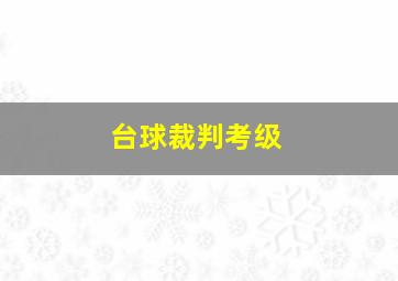 台球裁判考级