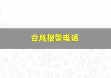 台风报警电话