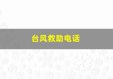 台风救助电话