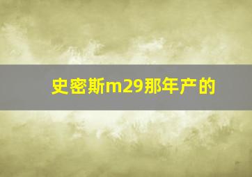 史密斯m29那年产的