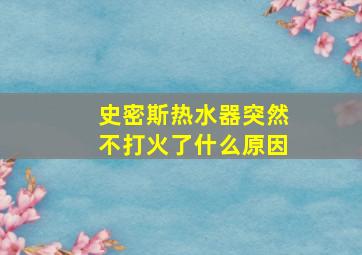 史密斯热水器突然不打火了什么原因