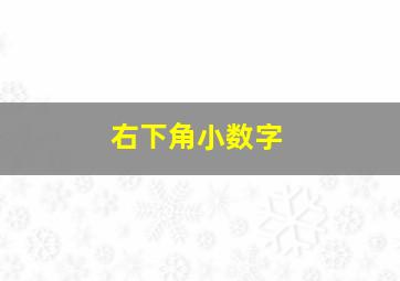 右下角小数字