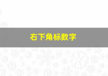 右下角标数字