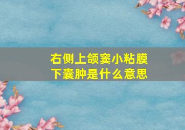 右侧上颌窦小粘膜下囊肿是什么意思