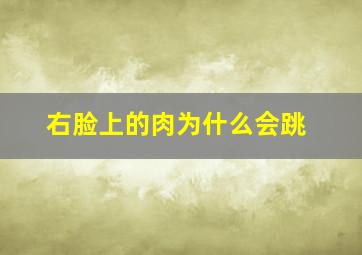 右脸上的肉为什么会跳