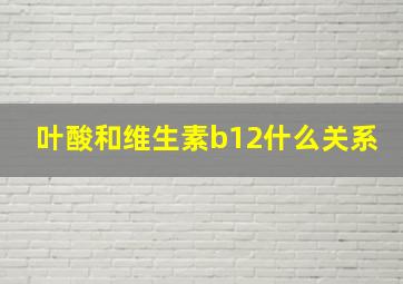 叶酸和维生素b12什么关系