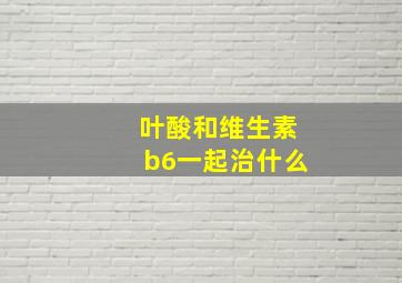 叶酸和维生素b6一起治什么