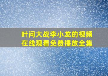 叶问大战李小龙的视频在线观看免费播放全集