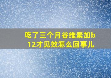 吃了三个月谷维素加b12才见效怎么回事儿