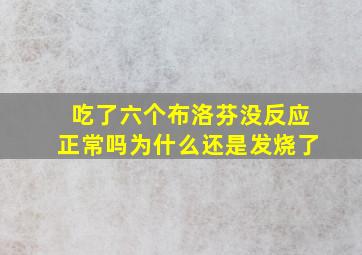 吃了六个布洛芬没反应正常吗为什么还是发烧了