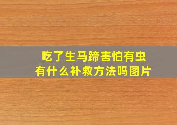 吃了生马蹄害怕有虫有什么补救方法吗图片