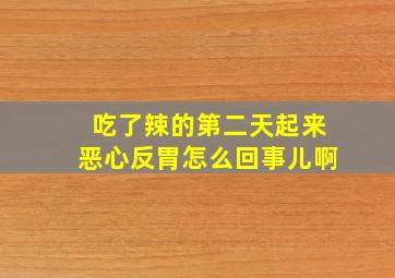 吃了辣的第二天起来恶心反胃怎么回事儿啊