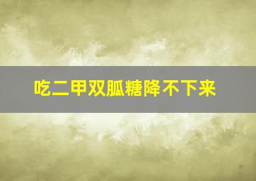 吃二甲双胍糖降不下来