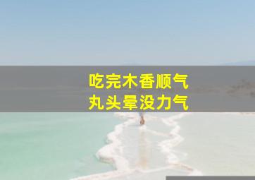 吃完木香顺气丸头晕没力气