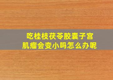 吃桂枝茯苓胶囊子宫肌瘤会变小吗怎么办呢