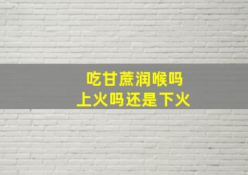 吃甘蔗润喉吗上火吗还是下火