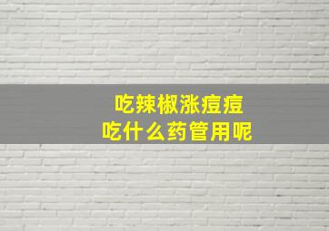 吃辣椒涨痘痘吃什么药管用呢