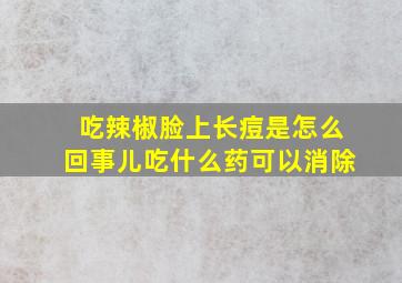 吃辣椒脸上长痘是怎么回事儿吃什么药可以消除