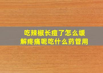 吃辣椒长痘了怎么缓解疼痛呢吃什么药管用