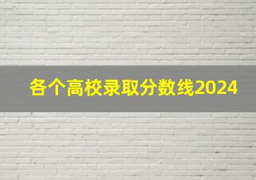 各个高校录取分数线2024