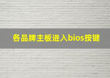 各品牌主板进入bios按键