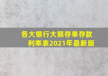 各大银行大额存单存款利率表2021年最新版