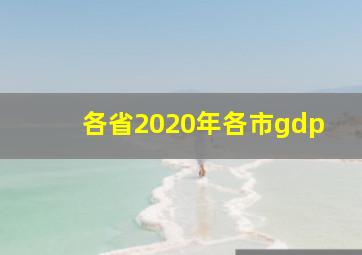 各省2020年各市gdp