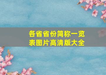 各省省份简称一览表图片高清版大全